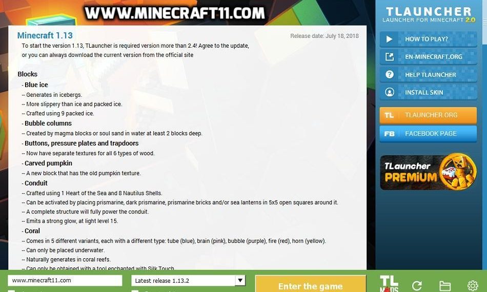 Tlauncher minecraft 1.13.2 - Minecraft11.com